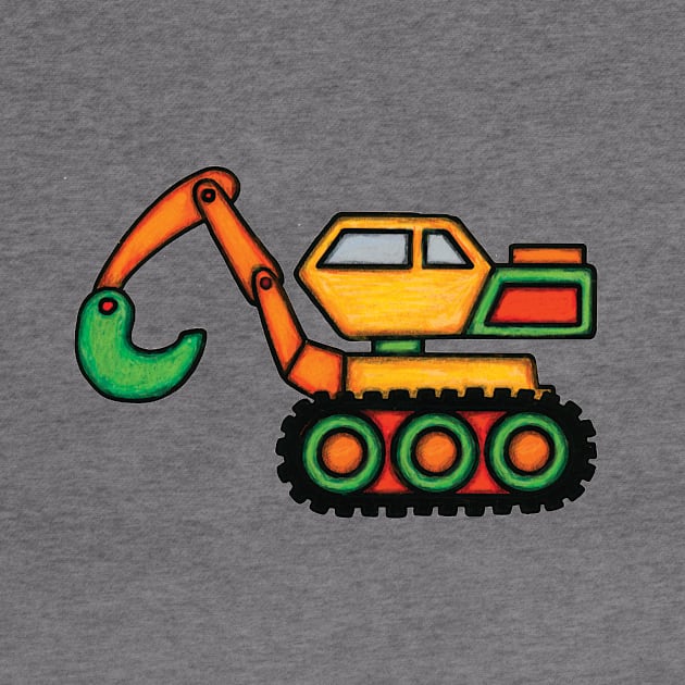 Colorful Kids Back Hoe by Parakeet Moon